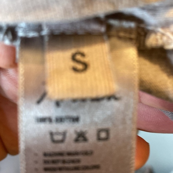 Rowan small Women's Beige Long Sleeve crop top minimalist taupe color.. - Picture 3 of 4